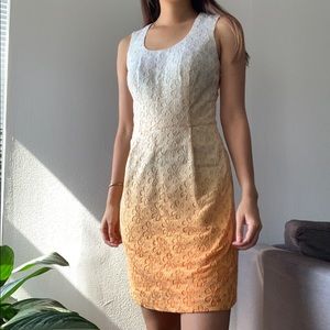orange & white ombré dress